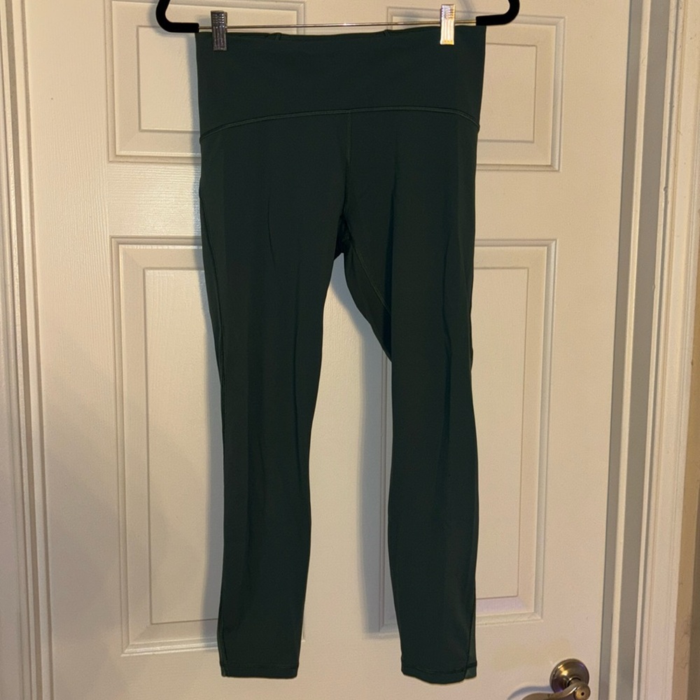lululemon teal leggings with mesh sides size 10